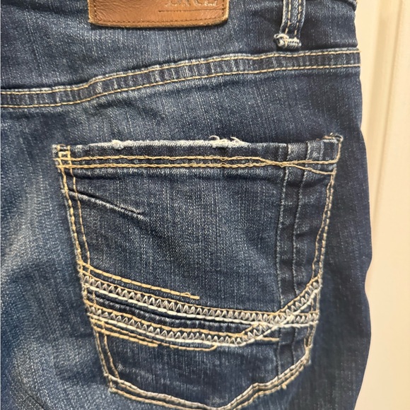 Mens BKE Denim Distressed Straight Leg Blue Jeans Size 34L - Picture 6 of 15